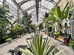 Inside the greenhouse lobby.