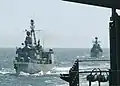 Nastoychivy and Lübeck underway on 9 June 2003.