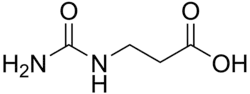 Skeletal formula of 3-ureidopropionic acid