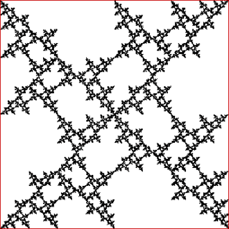 A point inside a square repeatedly jumps half of the distance towards a randomly chosen vertex, but the currently chosen vertex cannot be 1 place away (anti-clockwise) from the previously chosen vertex.