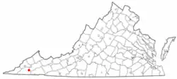 Location of Nickelsville, Virginia