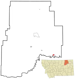 Location of Frazer, Montana
