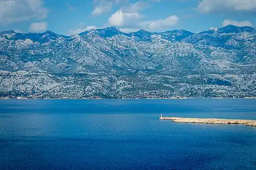 Velebit seen from Pag island