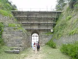 The dry stone bridge, so called Porta Rosa (4th century BCE), in Elea, Province of Salerno, Campania, Italy