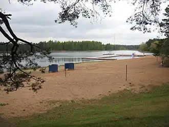 The beach of Lake Verevi in Elva.
