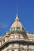 The dome at the top of the hotel