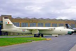 A sleek white jet aircraft