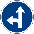 Proceed straight or turn left