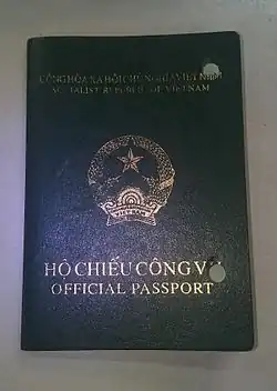 Official passport (expired and perforated).