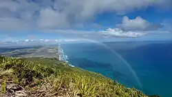 View from Maunganui Bluff looking South along Ripiro Beach