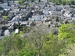 View of Settle from Castlebergh, a 300 feet (91 m) limestone crag