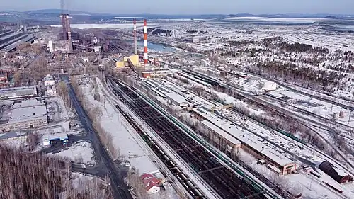 View from above (in the background is the Kachkanarskaya combined heat and power station&nbsp;[ru])