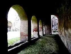 The arcades of the villa