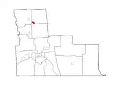 Map highlighting Whitney Point's location within Broome County.