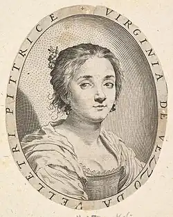 Virginia da Vezzo, portrait engraving by Claude Mellan, 1626, Metropolitan Museum.