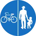 Adjacent exclusive and obligatory cycletrack and sidewalk