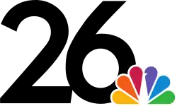 In a Futura-like font without serifs, a large black "26" with the NBC Peacock logo to the right is displayed.
