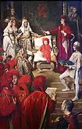 Philip I, the Handsome, Conferring the Order of the Golden Fleece on his Son Charles of Luxembourg. Albrecht De Vriendt, 1880. Oil on panel.