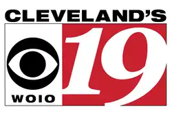 At top, "CLEVELAND'S" in bold serif; to the left, the CBS eye logo in black; to the right, a red square with a white "19" in a sans serif.