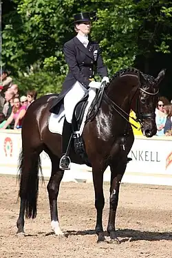 Nathalie zu Sayn-Wittgenstein on Fabienne at the Internationales Pfingstturnier Wiesbaden in 2013