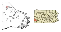 Location of Burgettstown in Washington County, Pennsylvania.