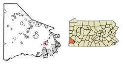 Location of Ellsworth in Washington County, Pennsylvania.
