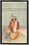 Watercolour of a boy, by Kapur Singh, ca.1866