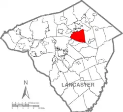 Map of Lancaster County, Pennsylvania highlighting West Earl Township