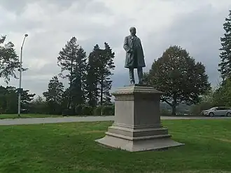 The Western Promenade and a statue of Thomas Brackett Reed, Speaker of the U.S. House of Representatives
