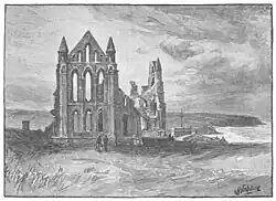 The ruins of Whitby Abbey in a 1909 book illustration