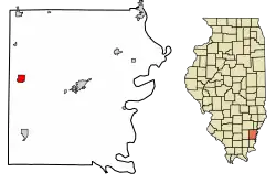 Location of Enfield in White County, Illinois.