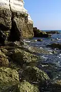 The west side of the headland at sea level