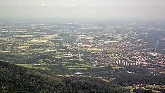 A big part of Cieszyn Silesia seen from the mountain