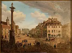 View from Castle Square to Krakowskie Przedmieście, ca. 1838