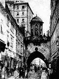 The Hohe Brücke with a chapel, before 1857.