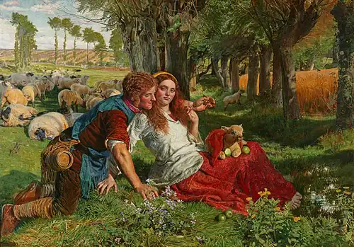 William Holman Hunt , The Hireling Shepherd , 1851