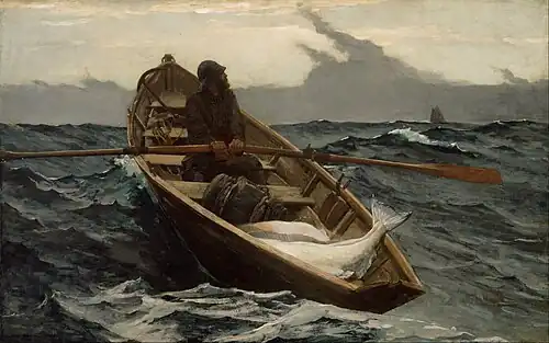 https://www.khanacademy.org/humanities/art-americas/us-art-19c/realism-us/v/winslow-homer-the-fog-warning-halibut-fishing-1885