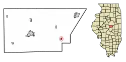 Location of Weldon in Witt County, Illinois.