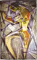 Woman gazing at herself in the mirror, K.C.Aryan, 1956