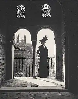 Woman in black in Mosque Archway, 1900s