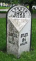 Milepost on East of Woodhouse Lane