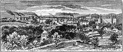 Woonsocket from the East, 1886 engraving