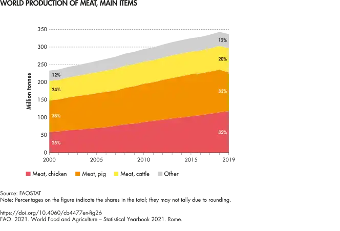 World production of meat, main items[40]