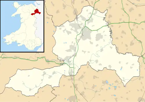 Wrexham shown within Wales