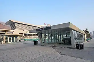 Reserved metro exit at Xining railway station