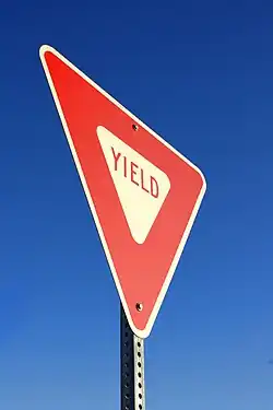 A yield sign.