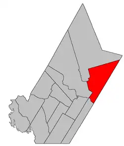 Location within York County, New Brunswick. map incorrectly includes part of Fredericton in Saint Marys