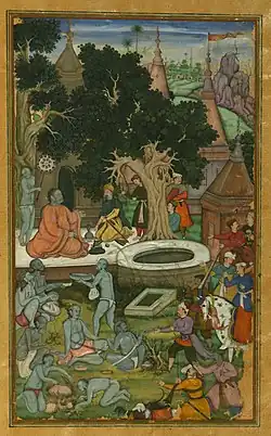 Babur visits a Hindu cave complex near Bagram, Baltimore