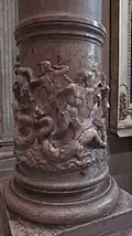 A fight among gods of the sea, detail on the left column.