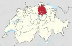 Location of Canton of Zurich